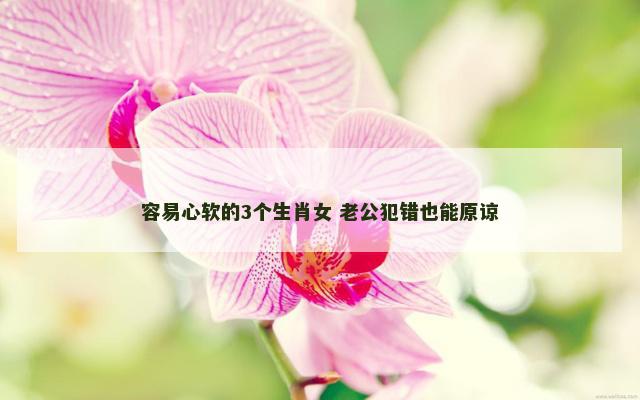 容易心软的3个生肖女 老公犯错也能原谅
