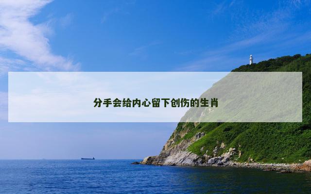 分手会给内心留下创伤的生肖