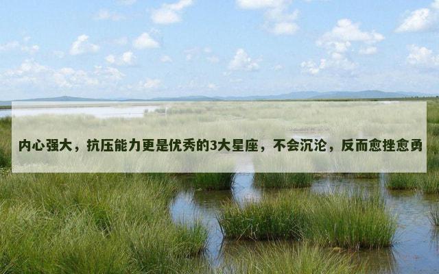 内心强大，抗压能力更是优秀的3大星座，不会沉沦，反而愈挫愈勇