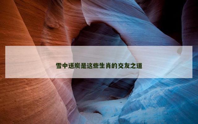 雪中送炭是这些生肖的交友之道