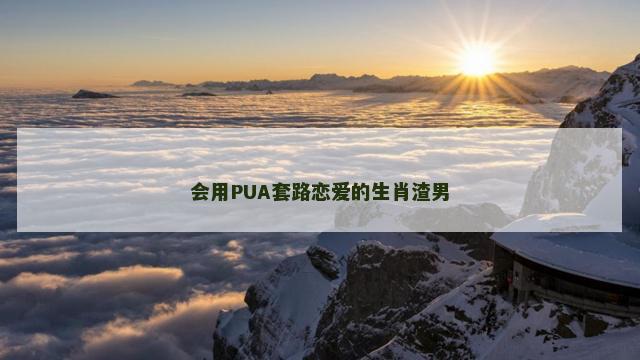 会用PUA套路恋爱的生肖渣男