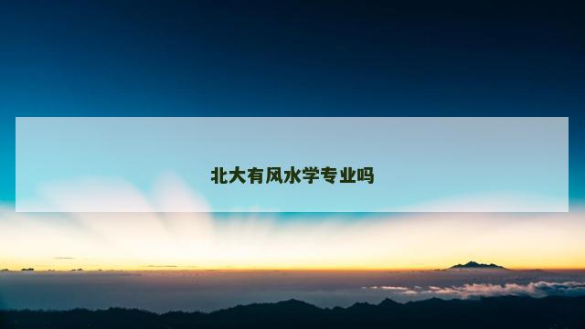 北大有风水学专业吗