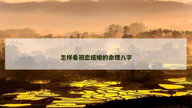 怎样看初恋结婚的命理八字