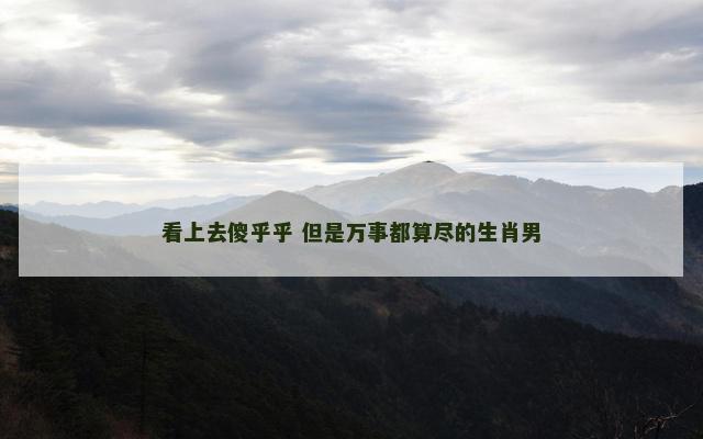 看上去傻乎乎 但是万事都算尽的生肖男