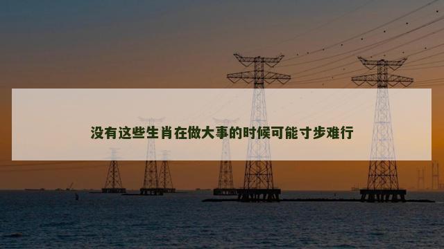 没有这些生肖在做大事的时候可能寸步难行