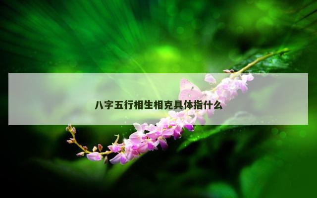 八字五行相生相克具体指什么