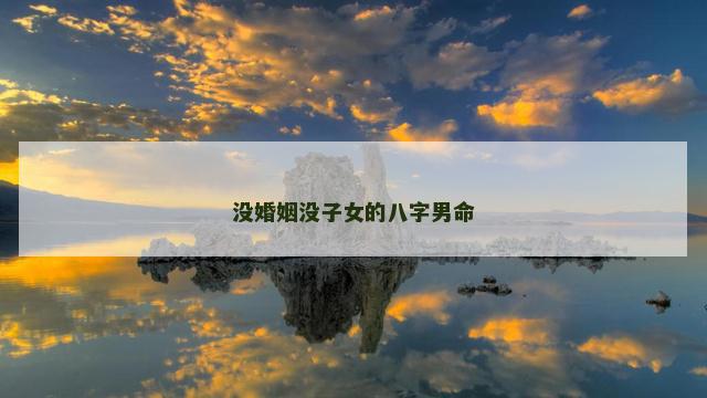 没婚姻没子女的八字男命
