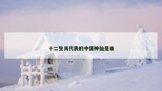 十二生肖代表的中国神仙是谁
