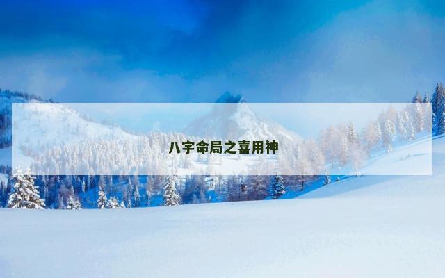 八字命局之喜用神