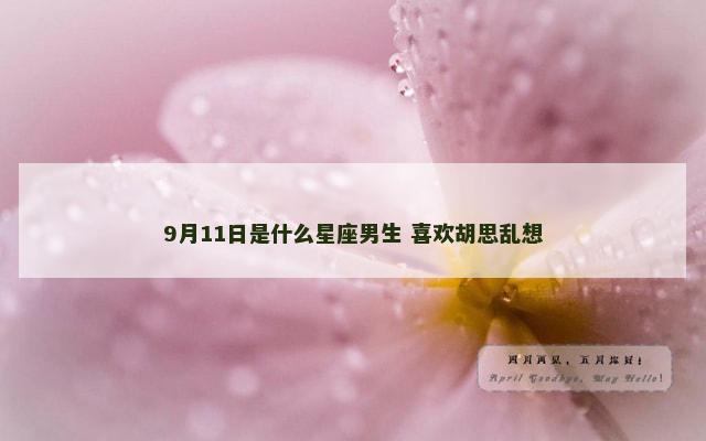 9月11日是什么星座男生 喜欢胡思乱想