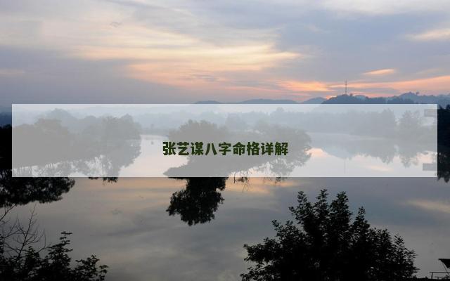 张艺谋八字命格详解