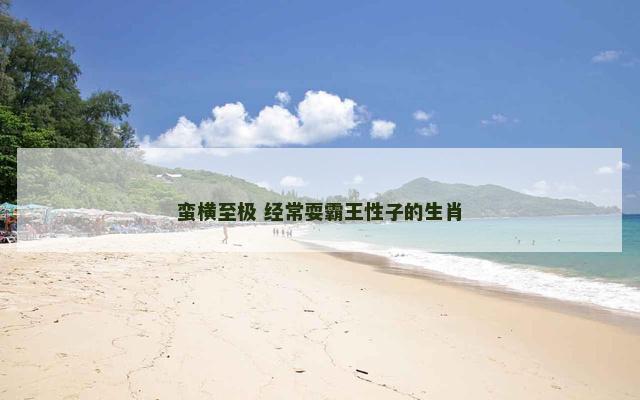 蛮横至极 经常耍霸王性子的生肖