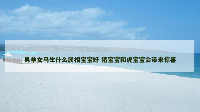 男羊女马生什么属相宝宝好 猪宝宝和虎宝宝会带来惊喜