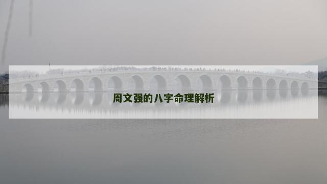 周文强的八字命理解析