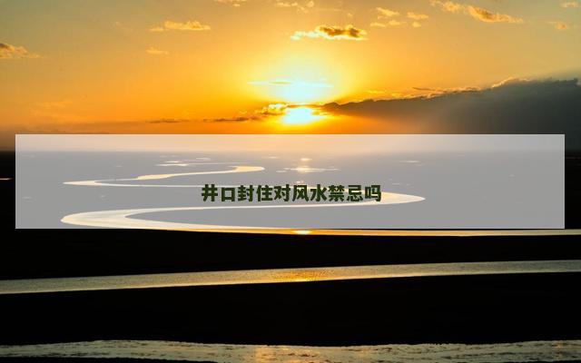 井口封住对风水禁忌吗