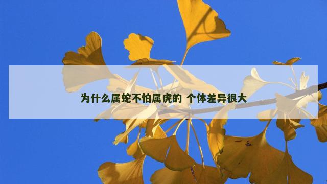 为什么属蛇不怕属虎的 个体差异很大