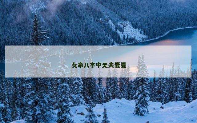 女命八字中无夫妻星