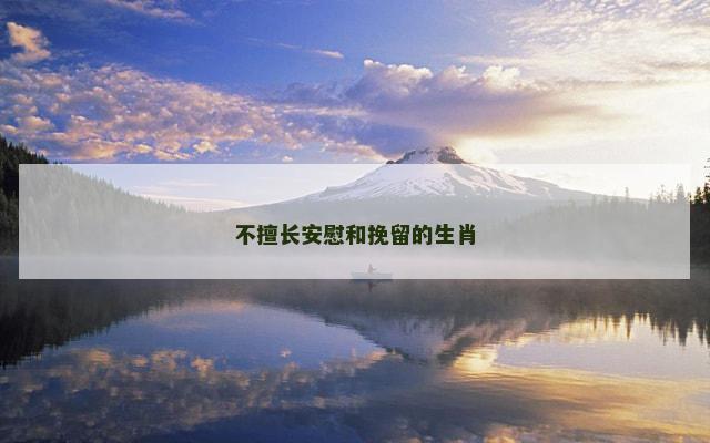 不擅长安慰和挽留的生肖