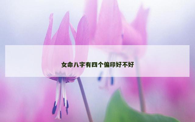 女命八字有四个偏印好不好