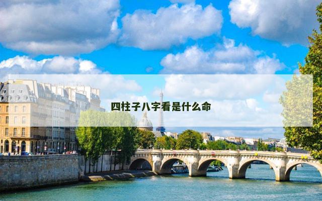 四柱子八字看是什么命