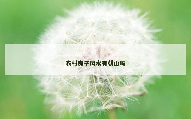 农村房子风水有朝山吗