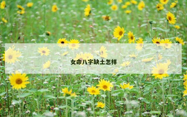 女命八字缺土怎样