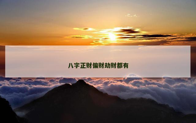 八字正财偏财劫财都有