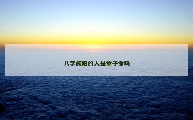 八字纯阳的人是童子命吗