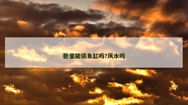 卧室能搞鱼缸吗?风水吗
