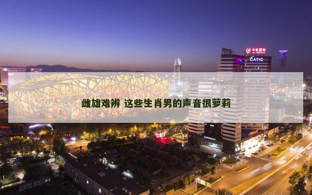 雌雄难辨 这些生肖男的声音很萝莉