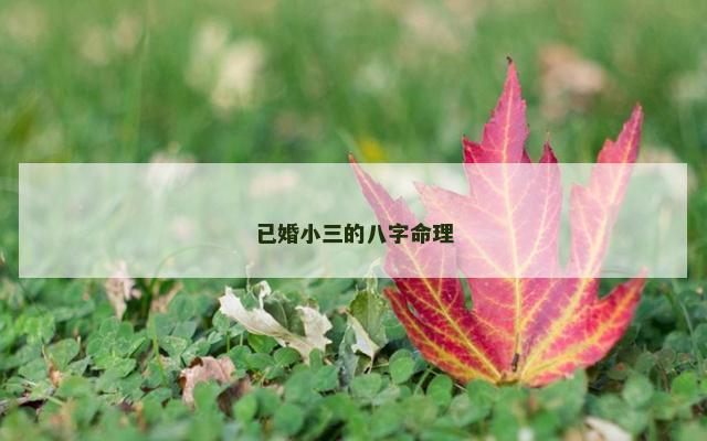 已婚小三的八字命理
