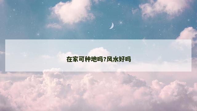在家可种地吗?风水好吗