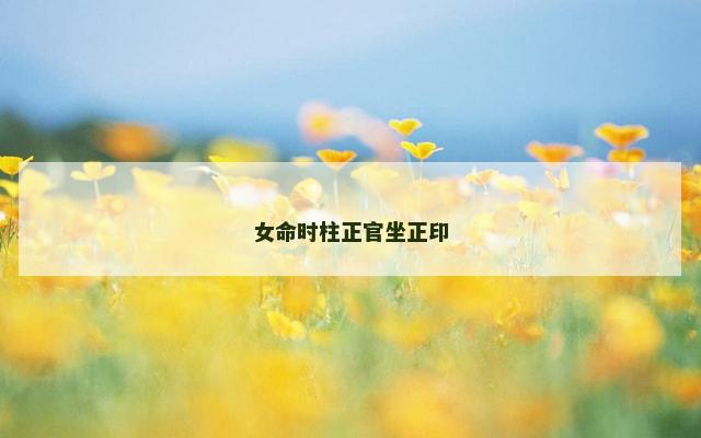 女命时柱正官坐正印