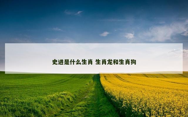 史进是什么生肖 生肖龙和生肖狗