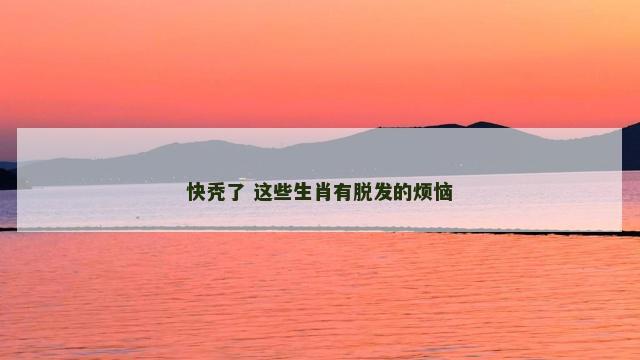 快秃了 这些生肖有脱发的烦恼