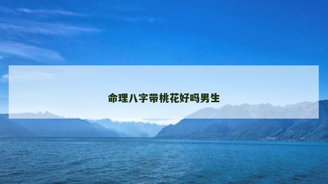 命理八字带桃花好吗男生