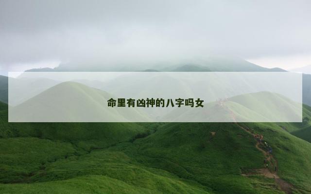 命里有凶神的八字吗女