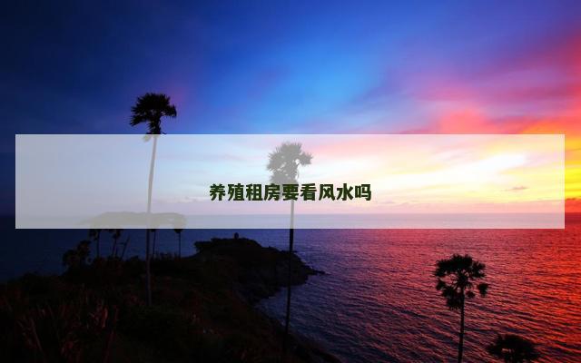 养殖租房要看风水吗