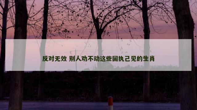 反对无效 别人劝不动这些固执己见的生肖