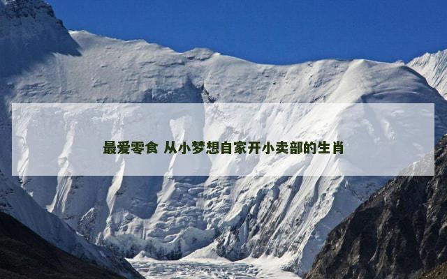 最爱零食 从小梦想自家开小卖部的生肖