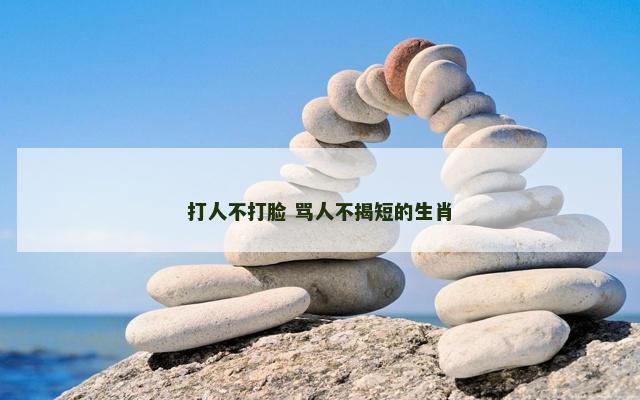 打人不打脸 骂人不揭短的生肖