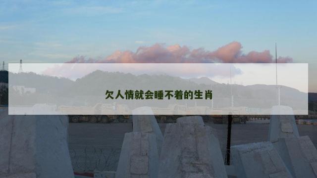 欠人情就会睡不着的生肖