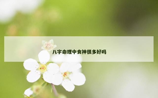 八字命理中食神很多好吗