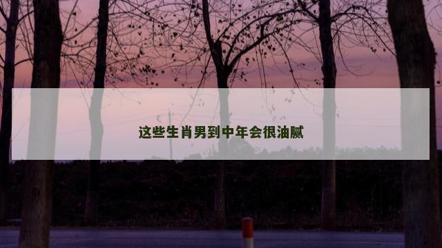 这些生肖男到中年会很油腻