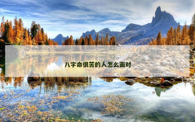 八字命很苦的人怎么面对
