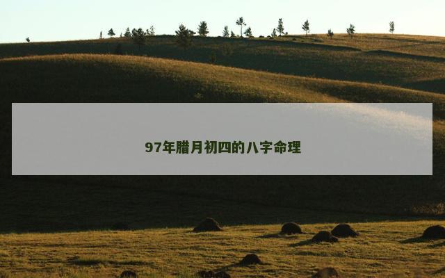 97年腊月初四的八字命理