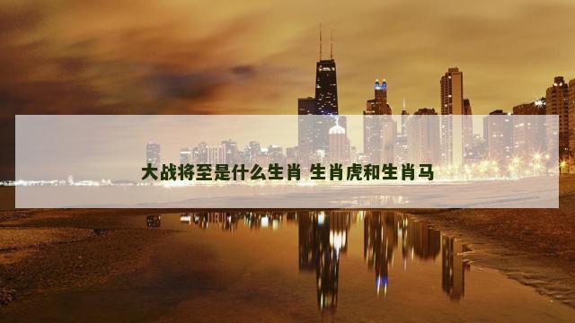 大战将至是什么生肖 生肖虎和生肖马