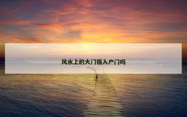 风水上的大门指入户门吗