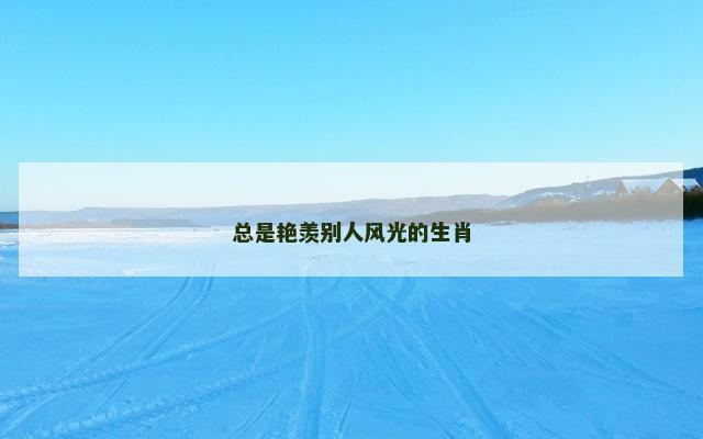 总是艳羡别人风光的生肖