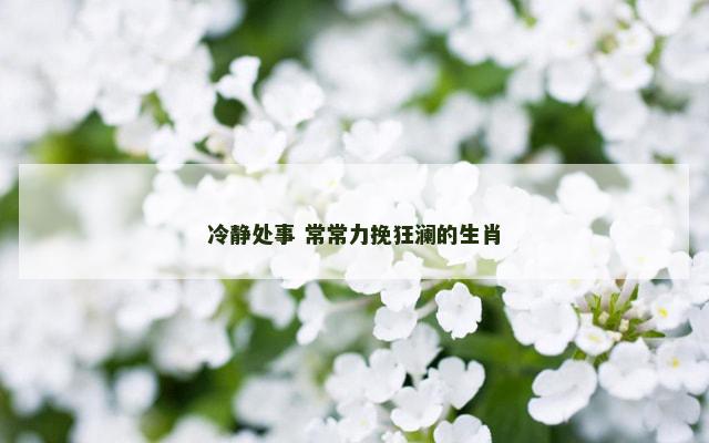 冷静处事 常常力挽狂澜的生肖